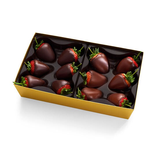 巧克力草莓:戈代娃牛奶巧克力和黑巧克力蘸草莓