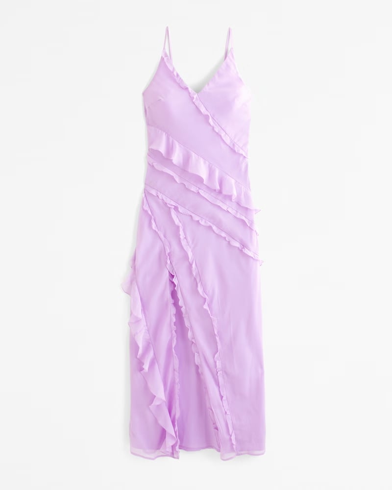 Draped Ruffle Maxi Dress
