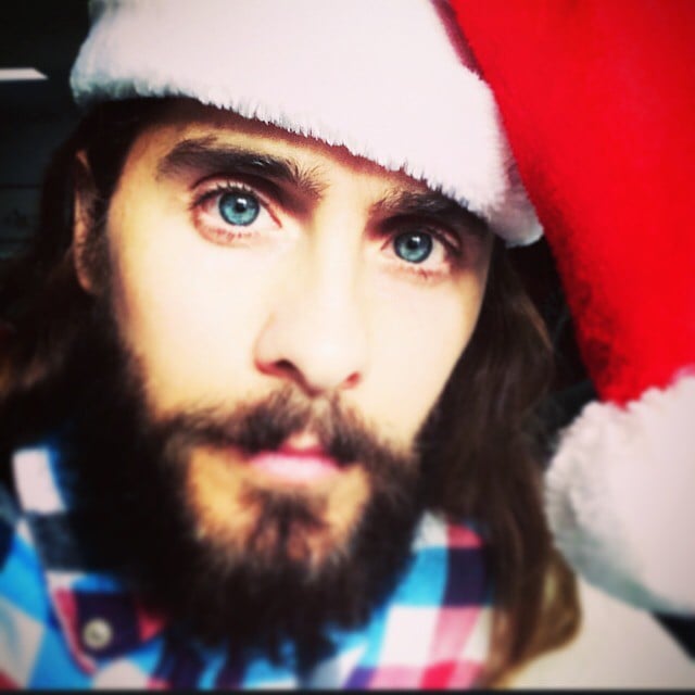 Jared Leto's eyes were front and center in his festive selfie.