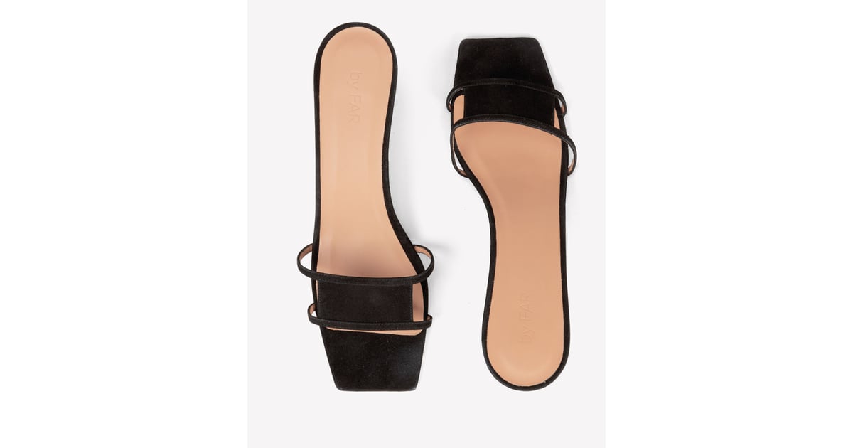 By Far Virgo Kitten Heel Slides SquareToe Heel Trend POPSUGAR Fashion UK Photo 20