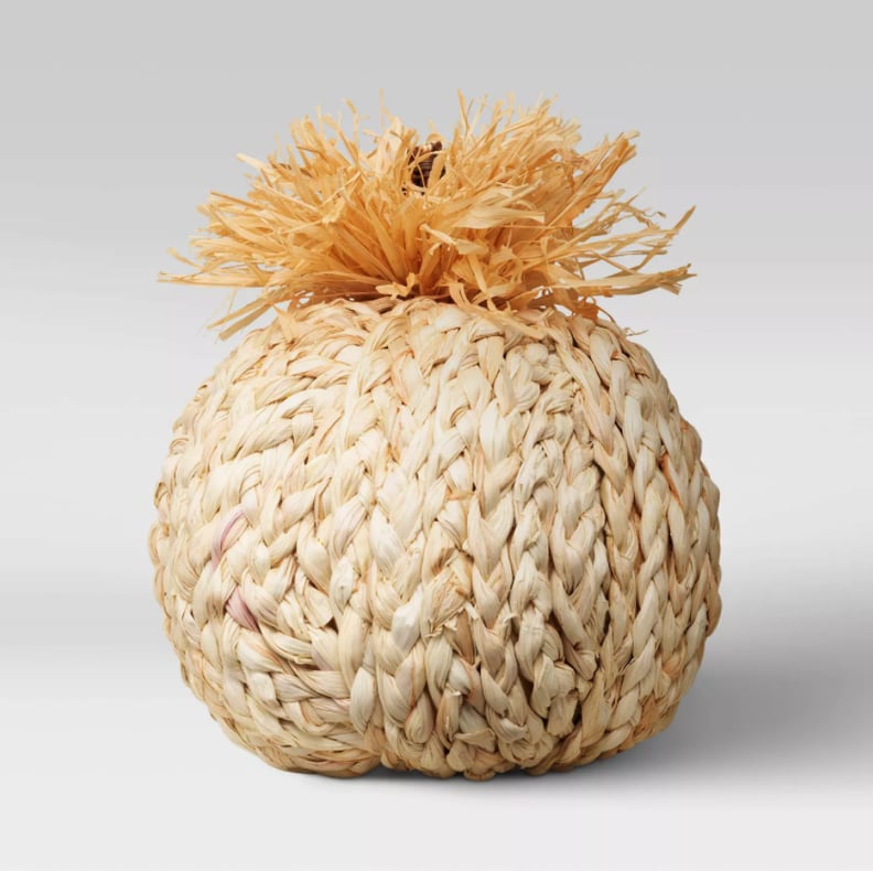 Opalhouse Decorative Woven Pumpkin Figurine in Cream