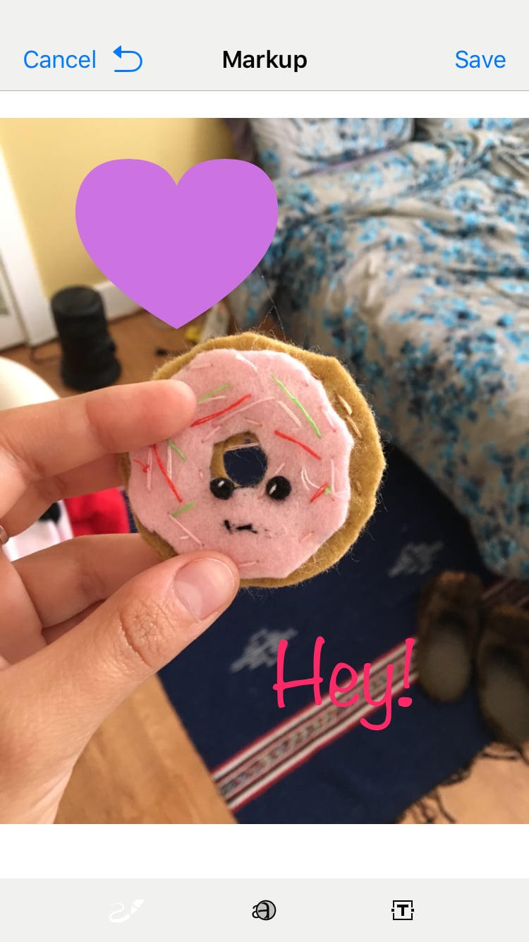 Draw on photos you send to friends and family.