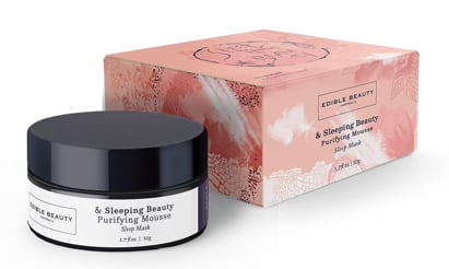Edible Beauty & Sleeping Beauty Purifying Mousse - Pink Clay Sleep Mask