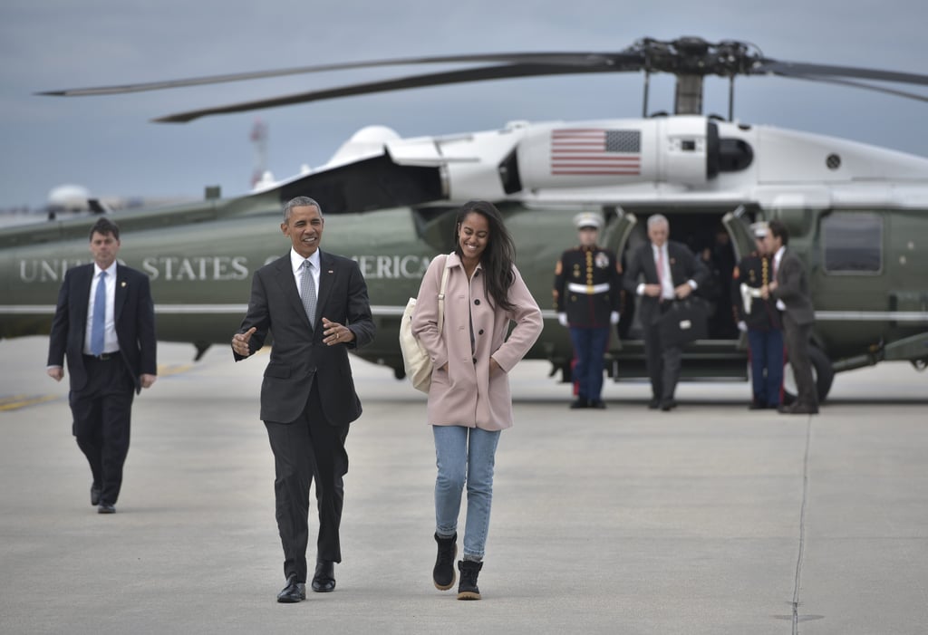 Barack and Malia Obama in Chicago April 2016
