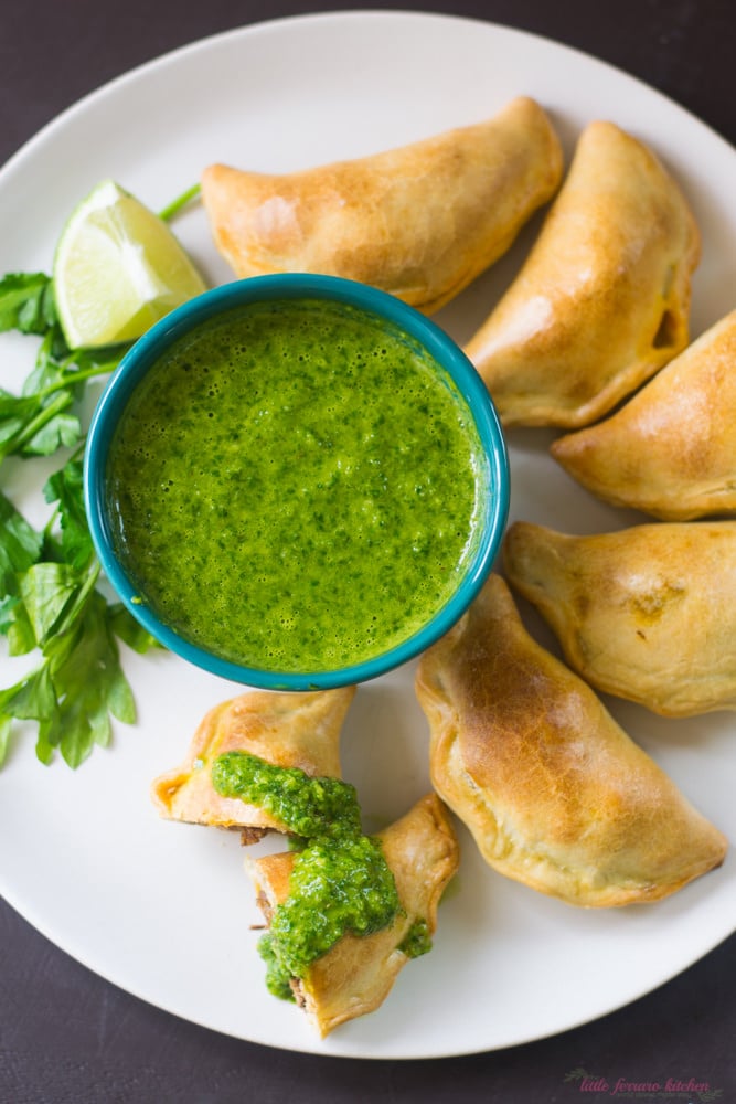 Brisket Empanadas With Passion Fruit Chimichurri