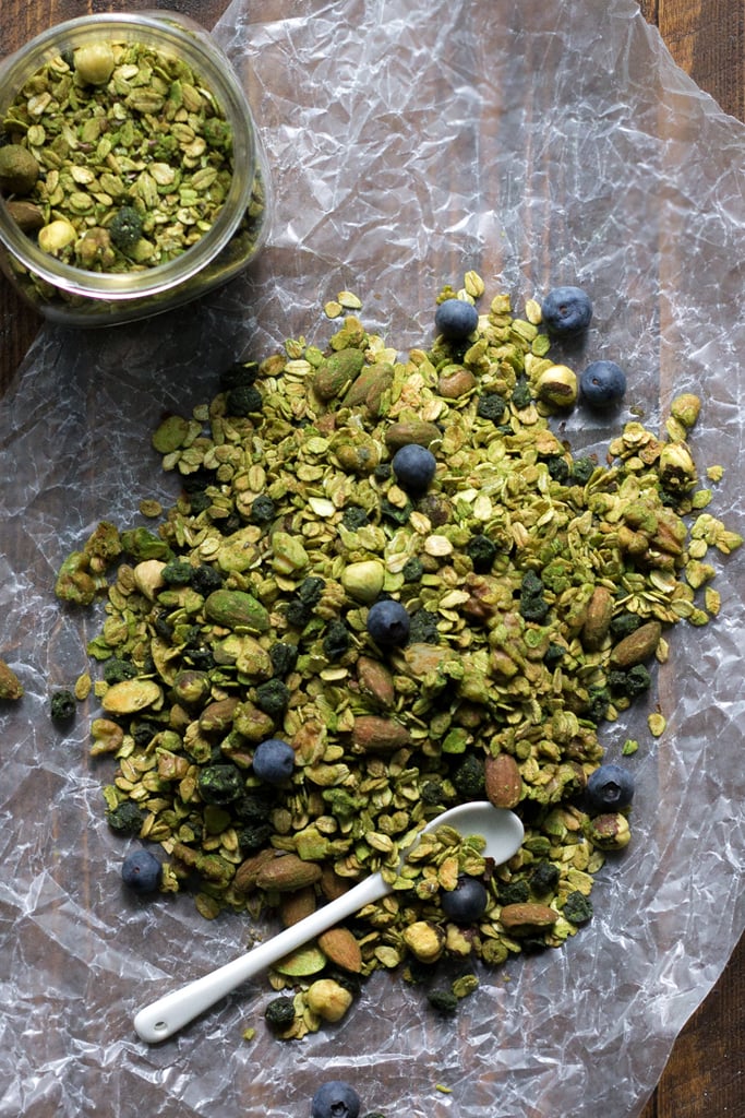 Matcha Granola With Blueberries