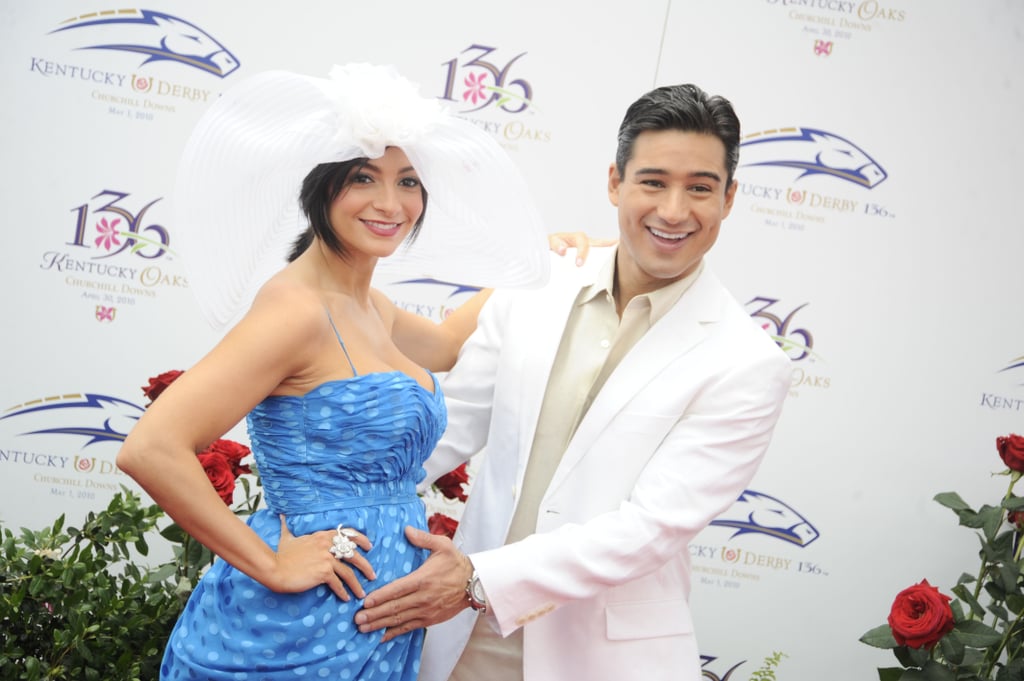 Mario Lopez and a pregnant Courtney Mazza attended the 2010 races.
