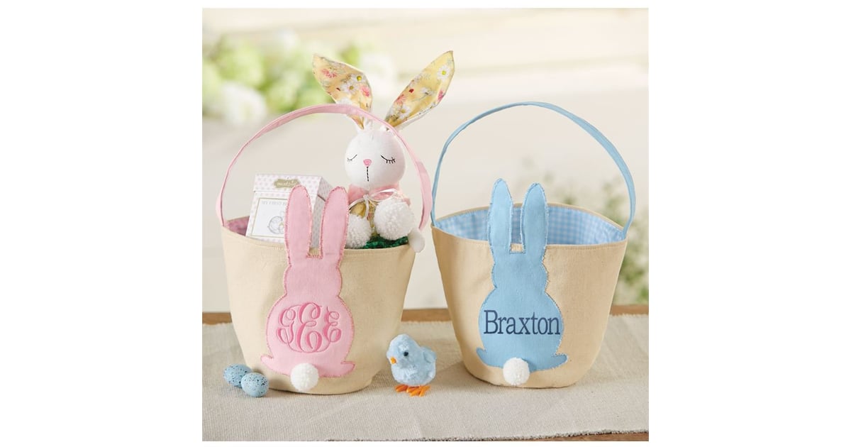 Personalized Bunny Tail Easter Basket Personalized Easter Baskets
