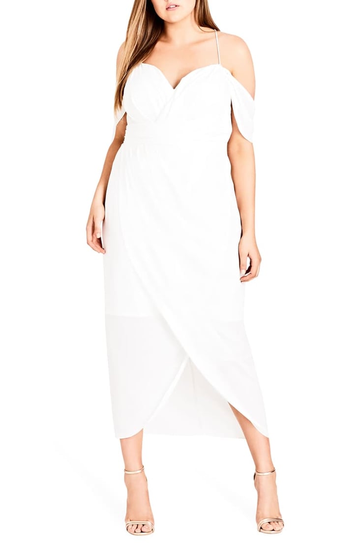 City Chic Entwine Cold Shoulder Maxi Dress Hailey Baldwin