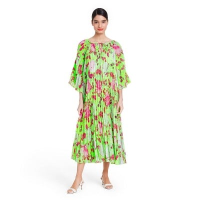 Christopher John Rogers Floral Pleated Dress