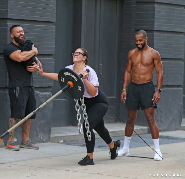 Ashley Graham and Justin Ervin Working Out in NYC July ...
