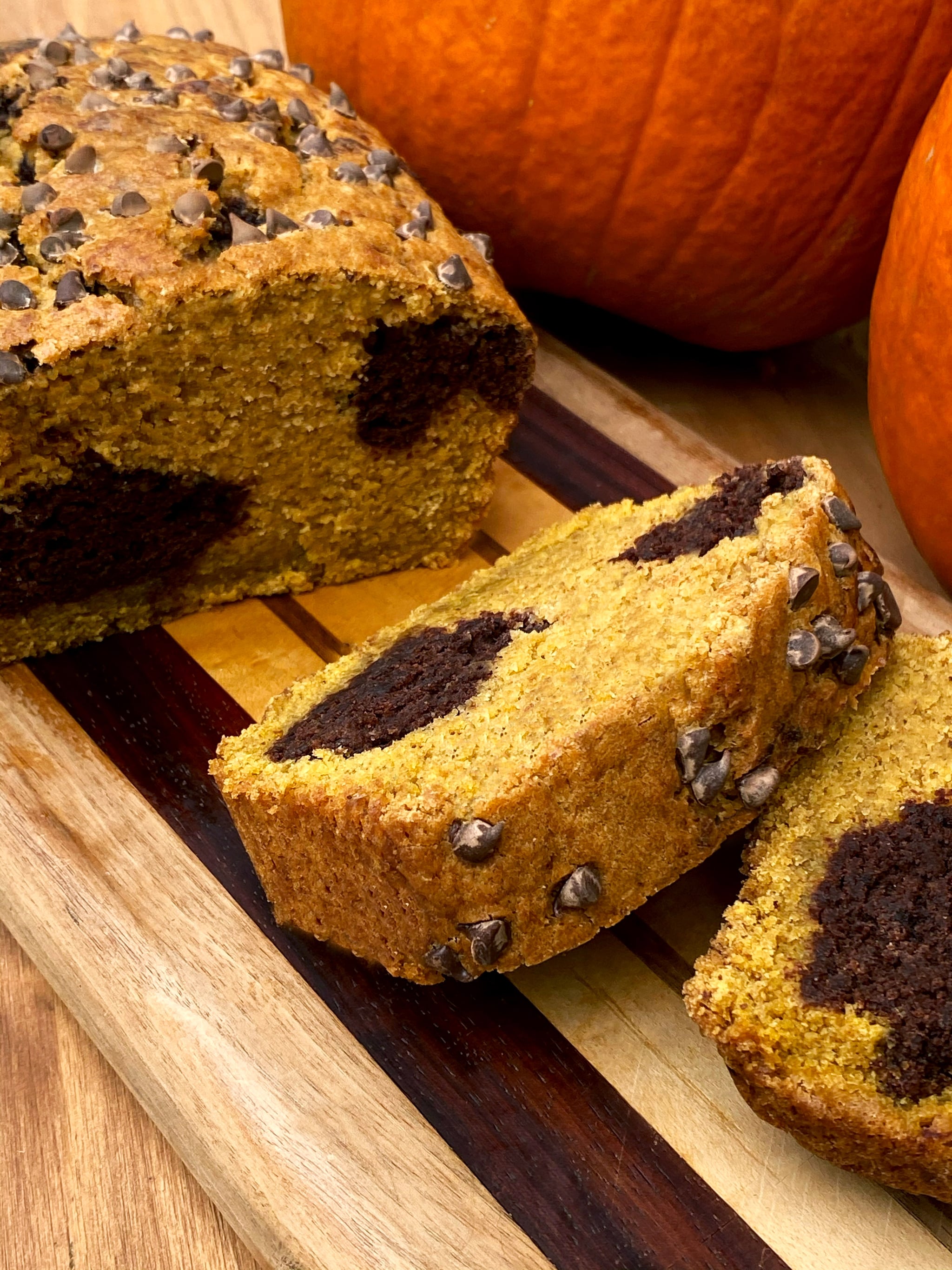 Vegan Chocolate-Marbled Pumpkin Protein Bread | POPSUGAR Fitness