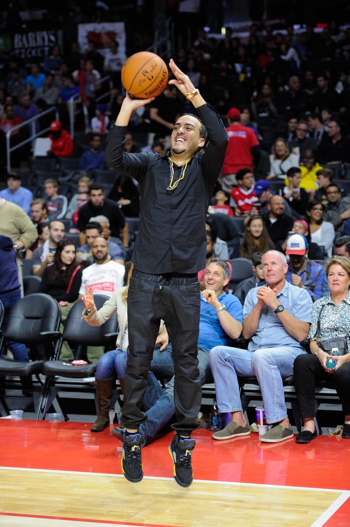 French Montana aimed high at the LA Clippers game on Saturday.