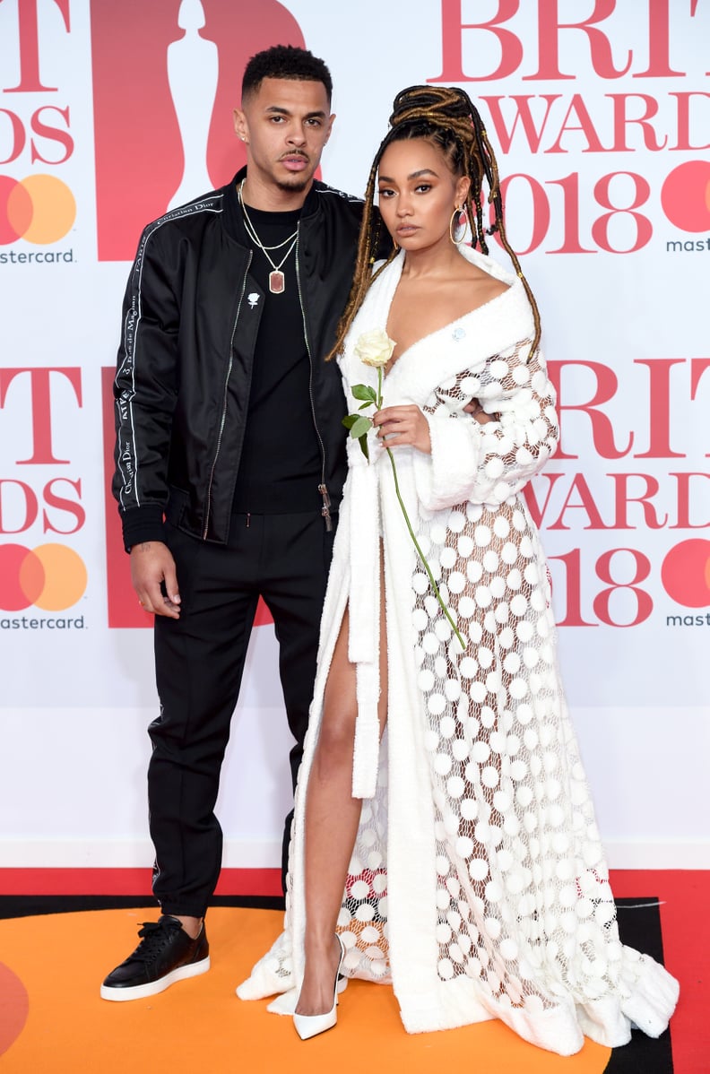LONDON, ENGLAND - FEBRUARY 21:  *** EDITORIAL USE ONLY IN RELATION TO THE BRIT AWARDS 2018 *** Andre Gray and Leigh-Anne Pinnock attend The BRIT Awards 2018 held at The O2 Arena on February 21, 2018 in London, England.  (Photo by Karwai Tang/WireImage)