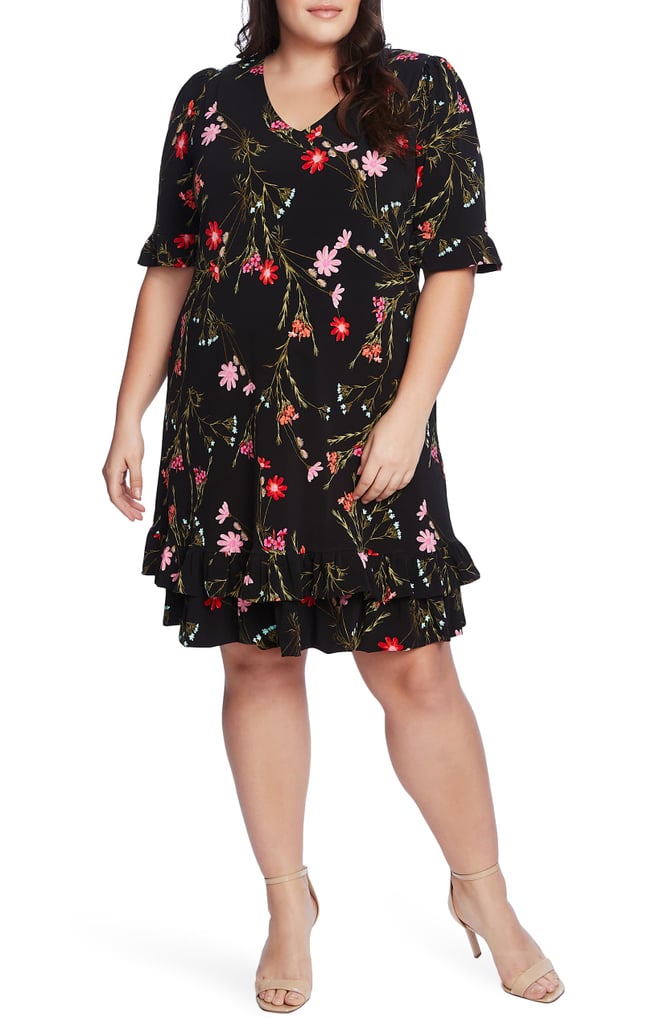 CeCe Enchanted Wildflower Ruffle Shift Dress