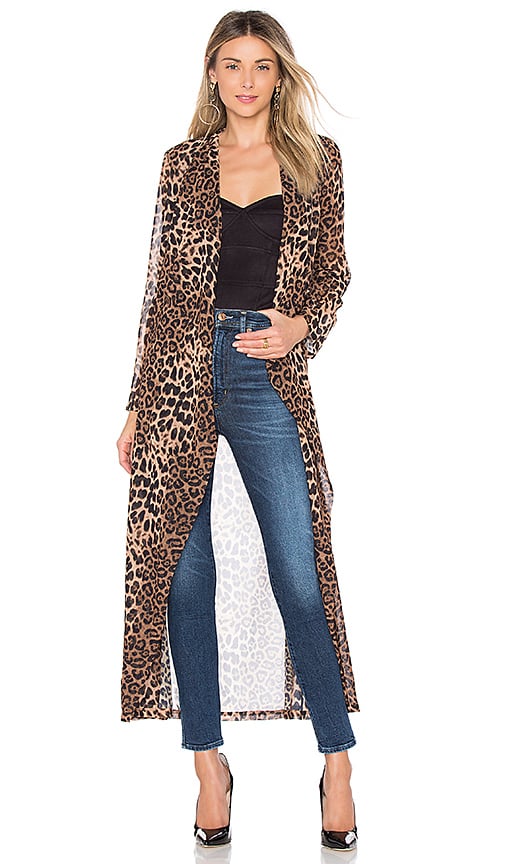 By The Way Freya Leopard Drape Trench