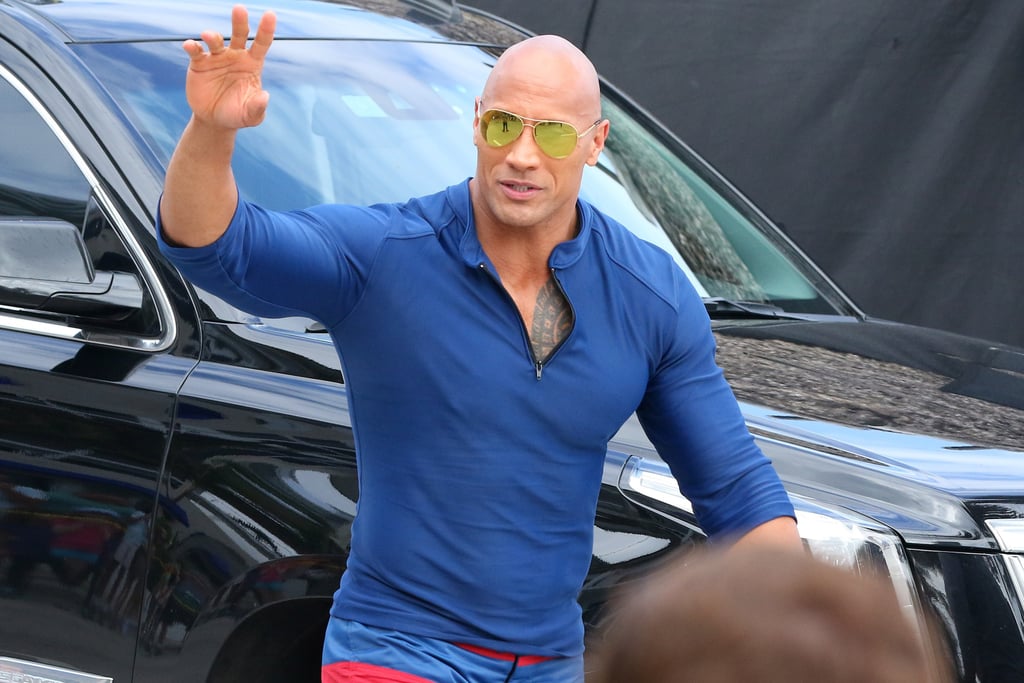 Dwayne Johnson Baywatch Movie Set Pictures