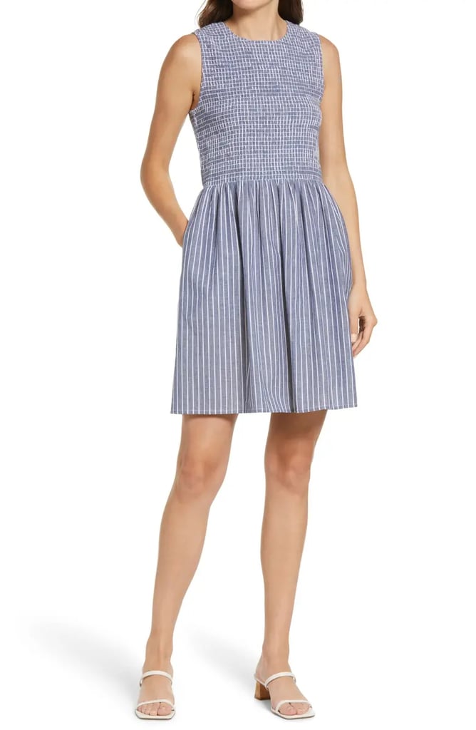 French Connection Stripe Smocked Dress