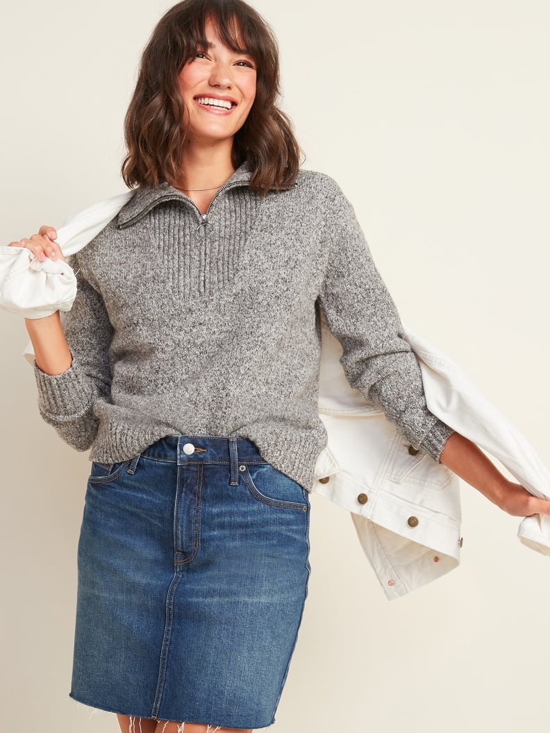 Mock-Neck 1/4-Zip Sweater