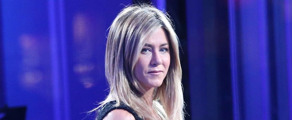 Jennifer Aniston Fishnet Tights in London Nov. 2016