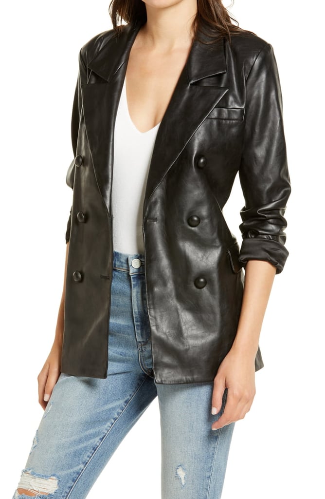 BLANKNYC The Nightingale Faux Leather Blazer