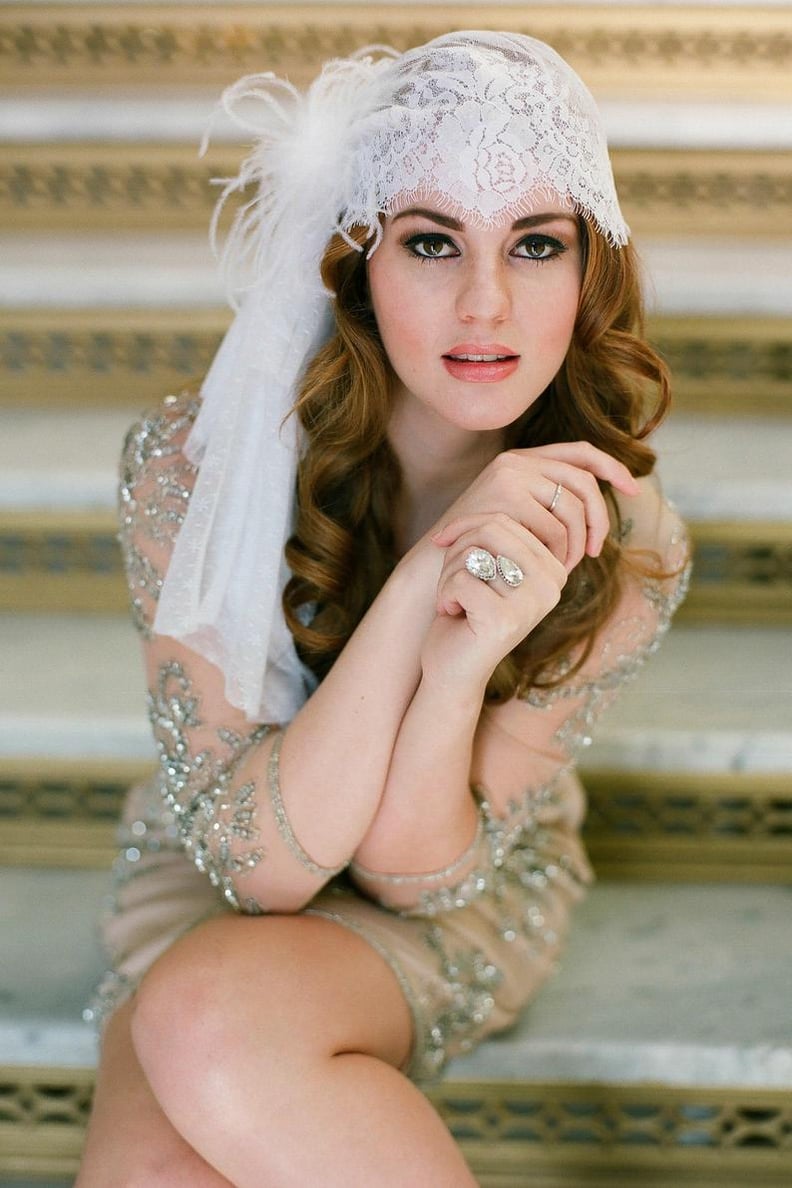 Ostrich & Lace Juliet Bridal Cap Vintage