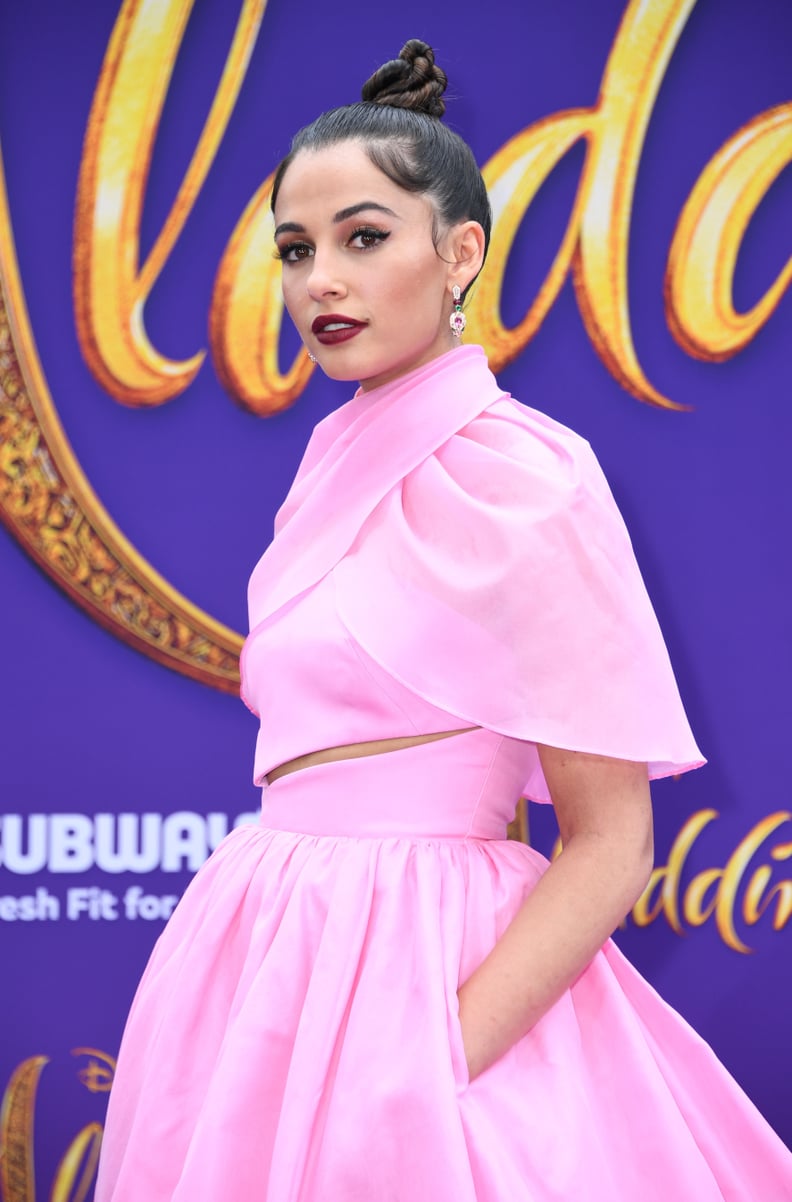 Naomi Scott's Pink Brandon Maxwell Dress at Aladdin Premiere