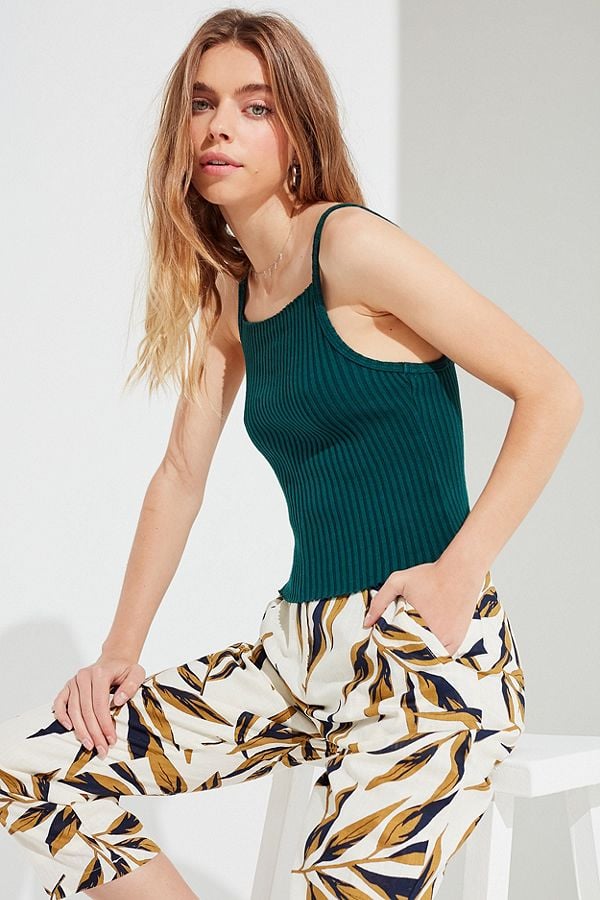 Truly Madly Deeply Square-Neck Ribbed Tank Top