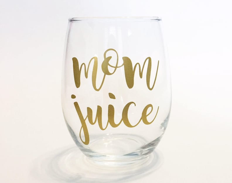 Mom Juice Gold Stemless Wine Glass