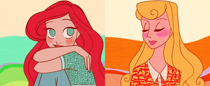 Disney Princesses Dressed in '70s Style