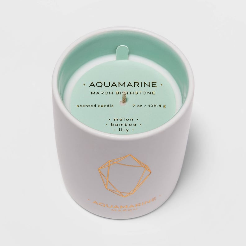 7oz Birthstone Ceramic Jar Aquamarine Candle (March)