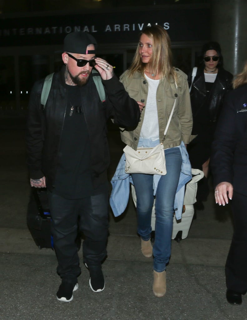 Cameron Diaz and Benji Madden Hold Hands LAX August 2015