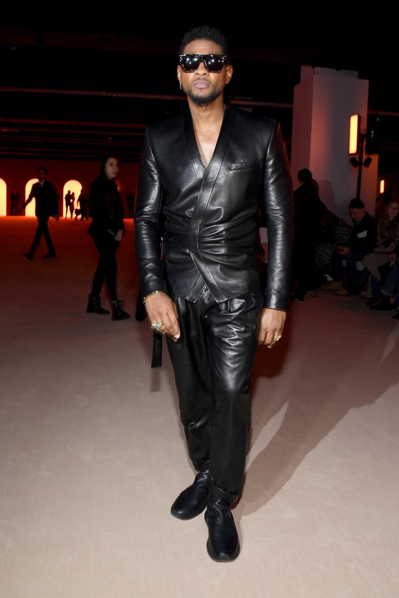 Usher at the Balmain Fall 2021 Runway Show, February 2020