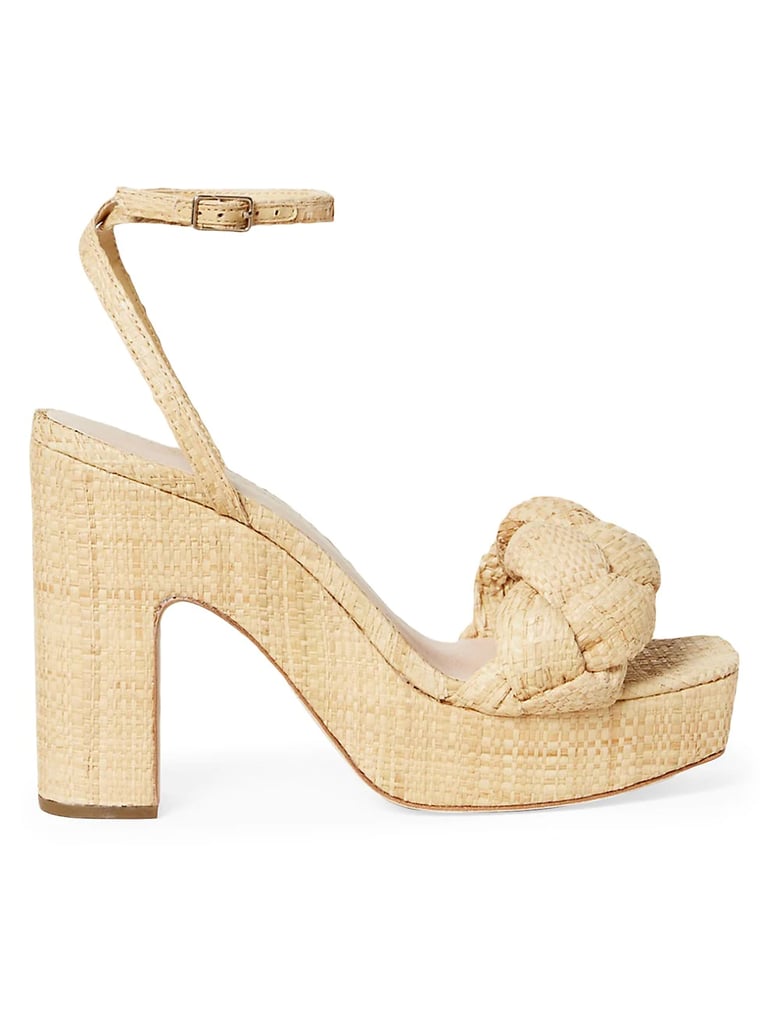 Loeffler Randall Raffia Braid Block Heel Sandals