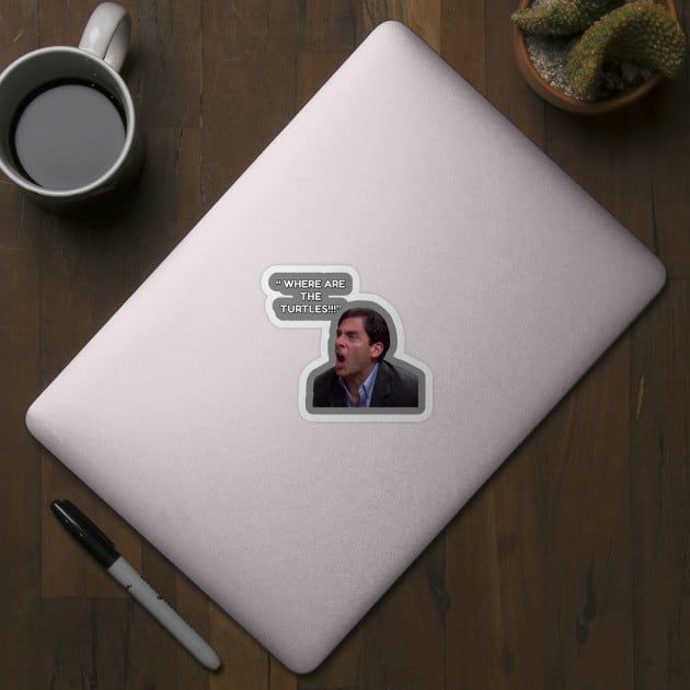 Michael Scott Where Are the Turtles! Sticker