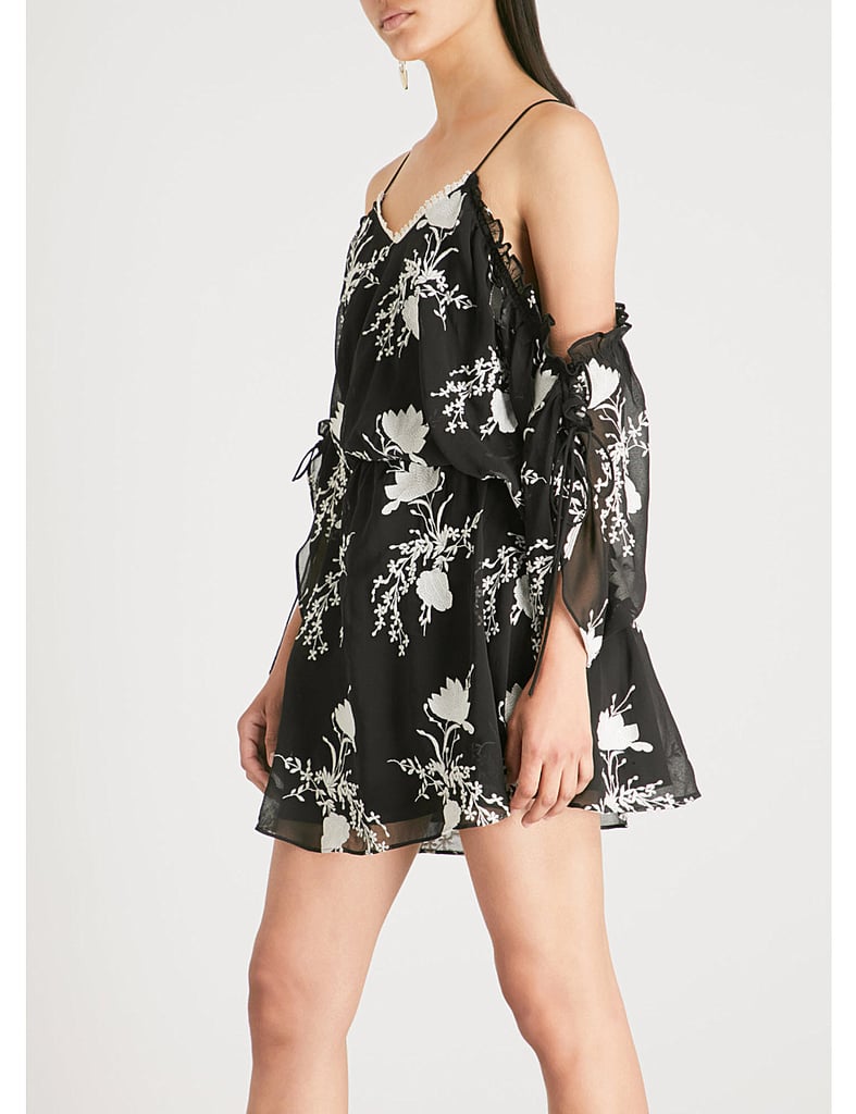 Alice + Olivia Holden Cold-Shoulder Chiffon Dress