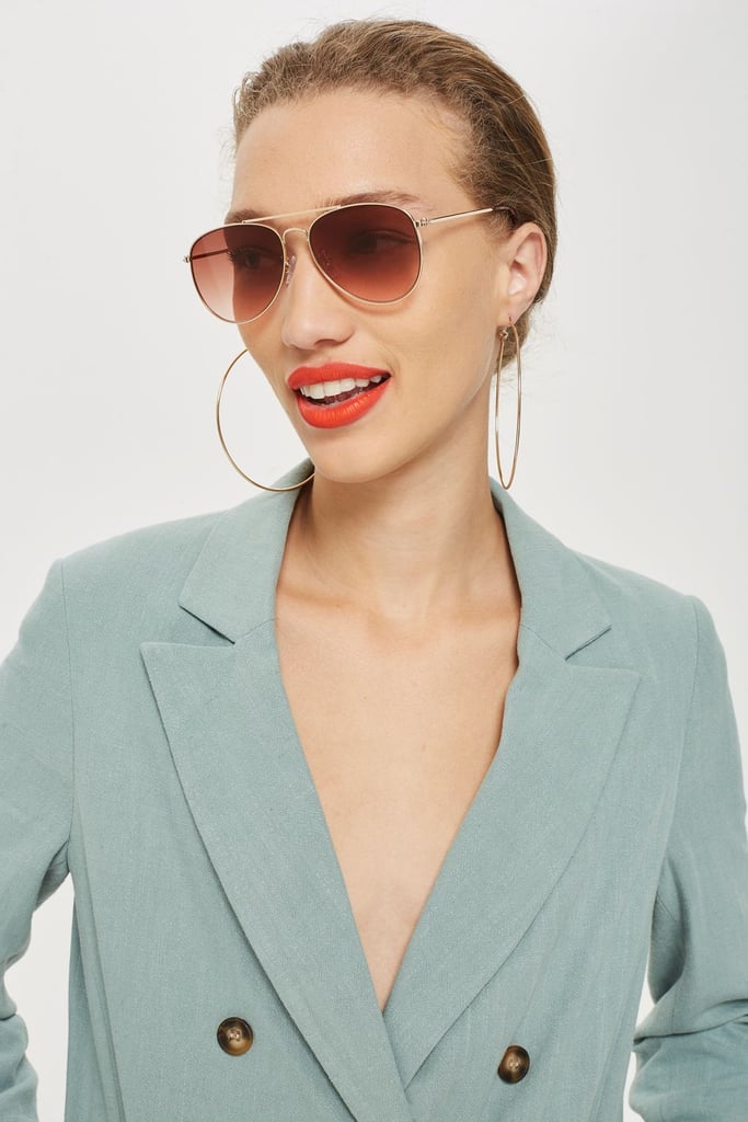 Topshop Flat Aviator Sunglasses