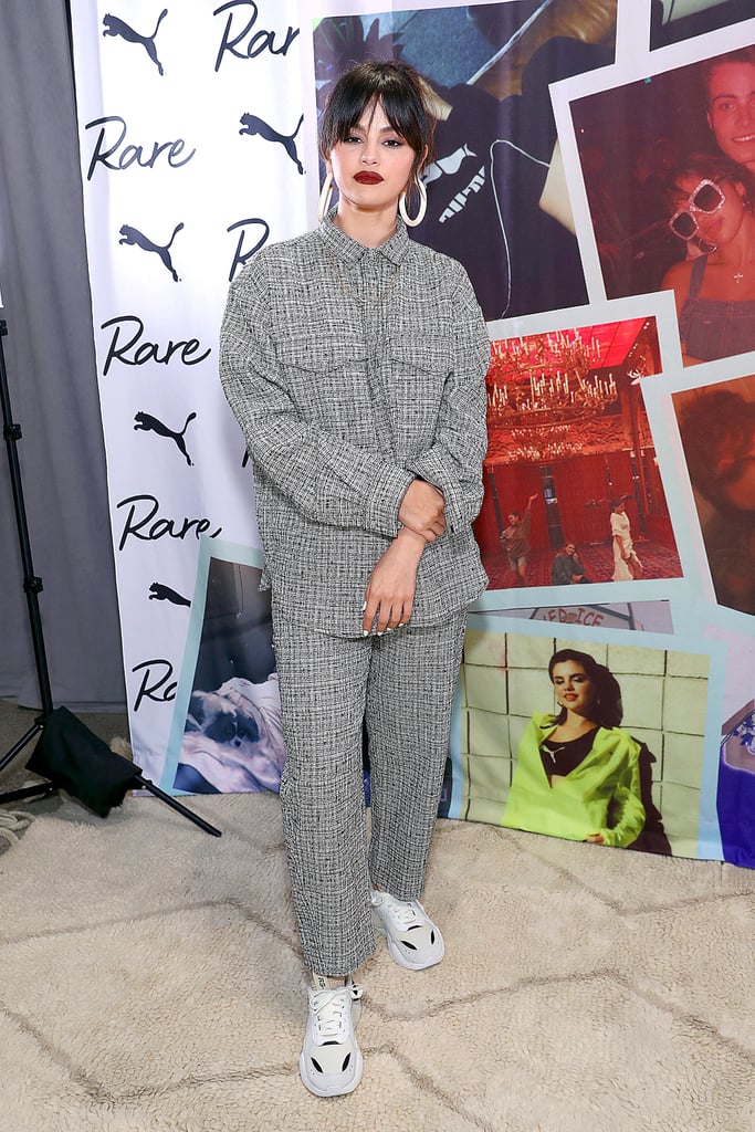 Selena Gomez Wears Everlane Puffer to Puma Meet and Greet