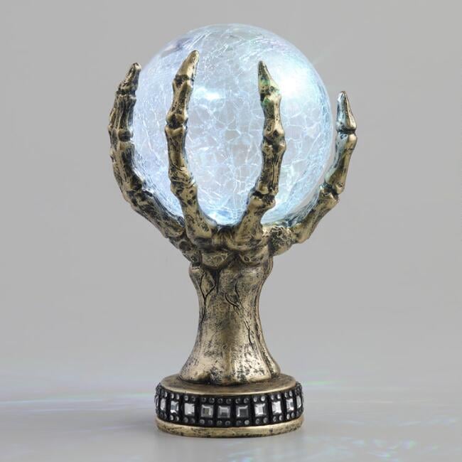 Crystal Ball and Hand LED Light Up Decor Scary Halloween Decorations 2019 POPSUGAR Home Photo 8
