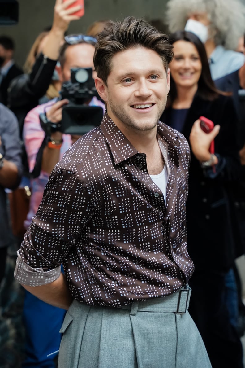 Irish singer Niall Horan guest at the Emporio Armani fashion show on the second day of Milan Fashion Week Women's collection Spring Summer 2022. Celebration of the 40 years of activity of the Emporio line. Milan (Italy), September 23rd, 2021 (Photo by Mar