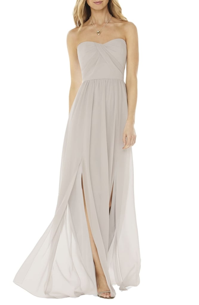 Social Bridesmaids Strapless Georgette Gown