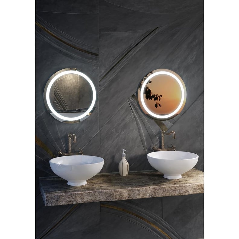 Ilana W Round LED Lighted Glass Wall Mirror