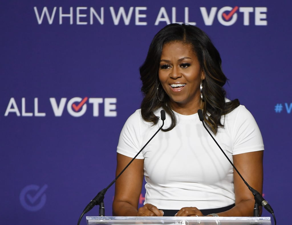 Michelle Obama Ruffled Pants at Rally in Las Vegas 2018