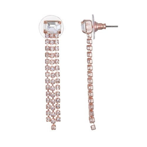 LC Lauren Conrad Simulated Crystal Chain Nickel Free Drop Earrings