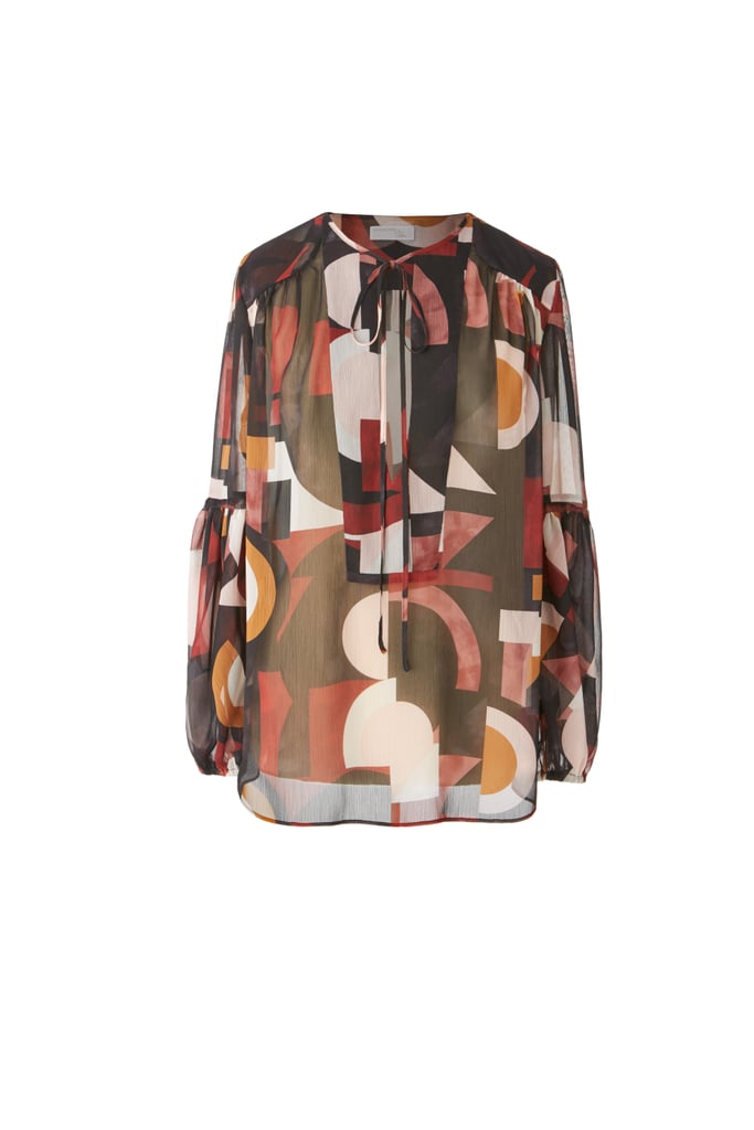 Tie Neck Crepe Blouse ($99)