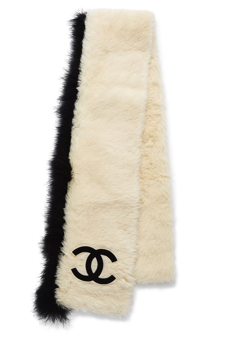 Chanel White Faux Fur Muffler