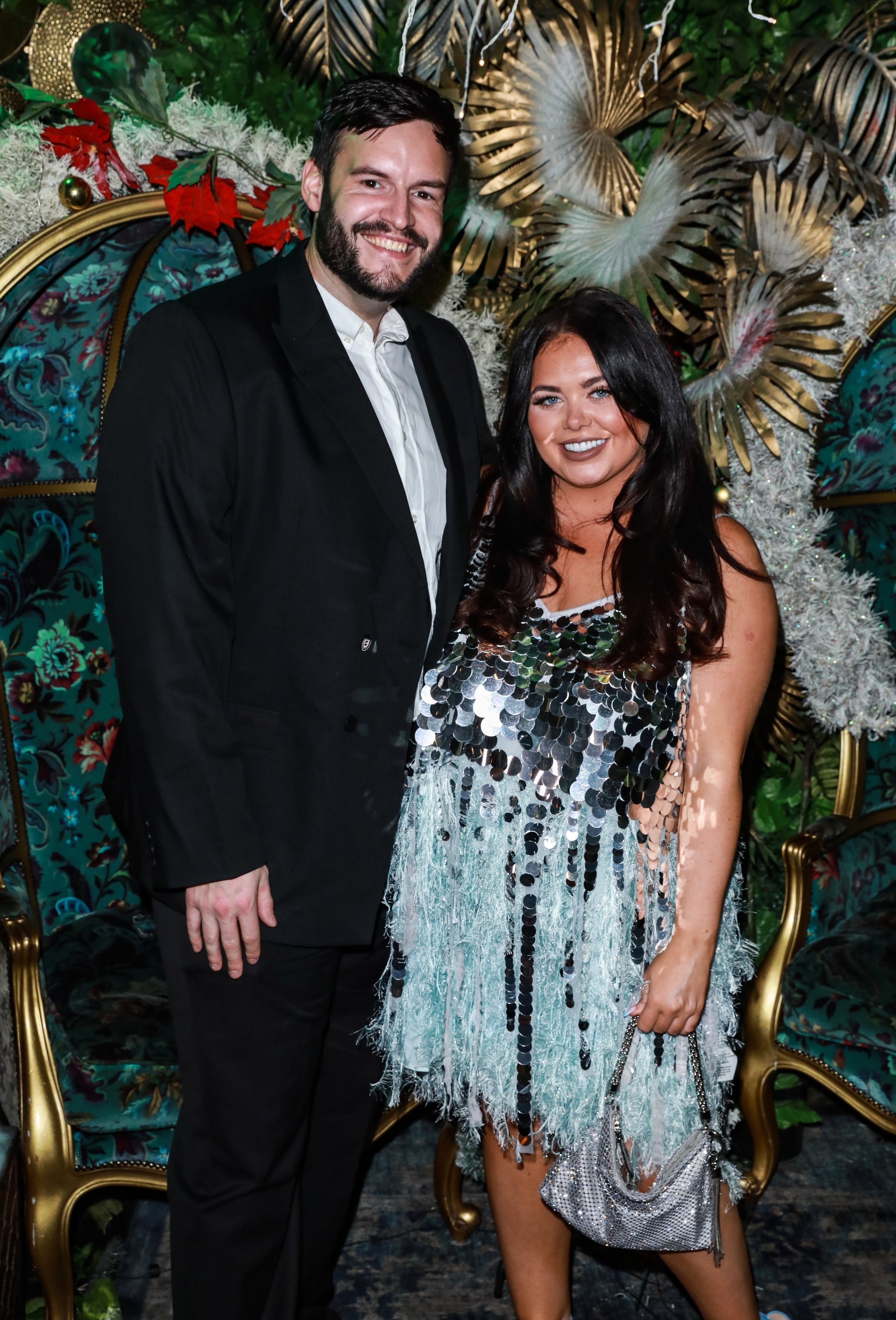 LONDON, UNITED KINGDOM - 2021/12/31: Scott Dobinson and Scarlett Moffatt arrive at the Cabaret All Stars New Year's Eve Show in London. (Photo by Brett Cove/SOPA Images/LightRocket via Getty Images)