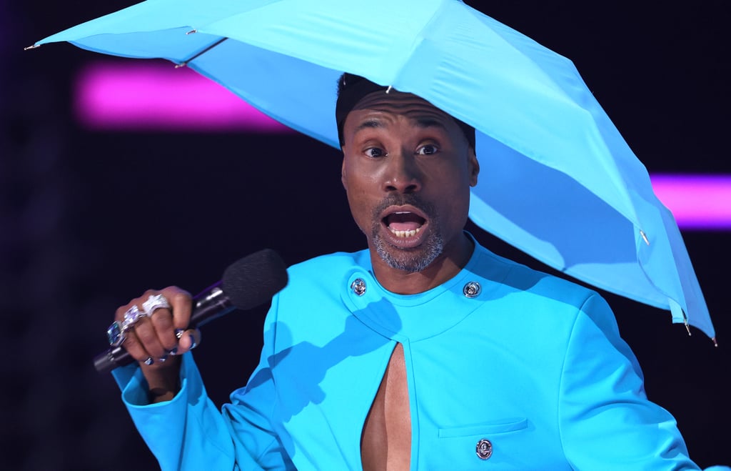 Billy Porter's Blue Suit and Umbrella Hat at the 2021 AMAs