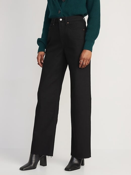 Old Navy Extra High-Waisted Sky-Hi Wide-Leg Cut-Off Jeans