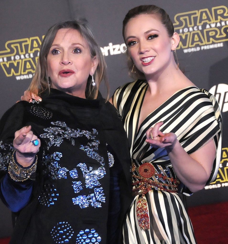 Carrie Fisher and Billie Lourd at Star Wars LA Premiere
